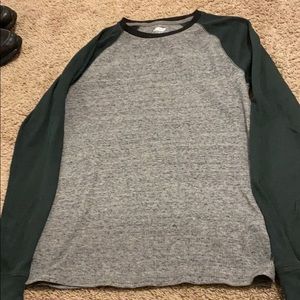Men’s Green and Grey Long Sleeve Tee